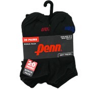 Wholesale - 20pk MENS PENN BLACK NS SOCKS SIZE 10-13 C/P 30, UPC: 194382014721